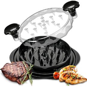Pro Max Chicken Shredder Large 3 Layer Chicken Breast Shredder Tool Twist, Visible Meat Shredder Machine with Ergonomic Handle, Strong Anti-Slip Strip, BPA-Free,Ideal for Chicken, Beef &Salad (Black)