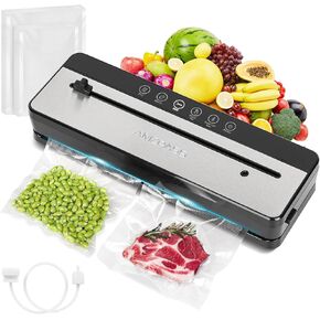 Vacuum Sealer Machine, Amzpass Vacuum Sealer for Food Storage with 20 Vacuum Bags, Multi-Functional Food Sealer Vacuum Sealers, Built-in Cutter Vacuum Sealers, External VAC for Jars & Containers