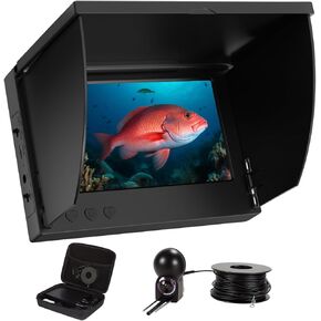 Underwater Fishing Camera 5 Inch, 1000TVL IPS Monitor Fish Finder, Infrared Night Vision, Wide Angle IP68 Waterproof with 65ft Cable for Ice, River and Boat-S1