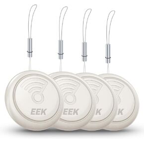 EEK Air Tag, Smart Tracker,4 Pack, Item Finder Works with Apple Find My(iOS only), Replaceable Battery, Waterproof, Tracking Tags for Luggage, Pets, Wallet, Keys(White)