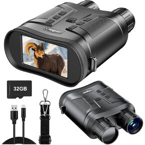 Night Vision Goggles True 4K Rechargeable Night Vision Binoculars Day Night Use with Photo & Video Digital Zoom Infrared Full-Color Monocular Compact Binoculars High Powered for Adults