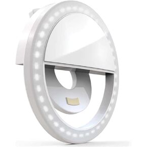 Bower Clip On Ring Light for Phone | 36 LED Ultra Wide Range Rechargeable Selfie Light with 3 Brightness Levels - Great for Selfie Photos, Vlogging, Make-Up, Dark Scenery, and More.