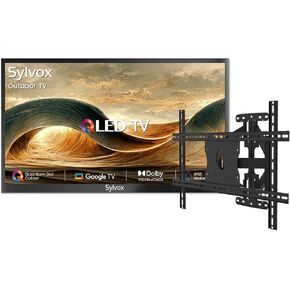 SYLVOX Outdoor TV with TV Mount, 43 inch 4K QLED Smart TV, Weatherproof Outdoor TVs Support Google Assistant, Wide Viewing Angle, IP55 Waterproof, 1000 Nits Partial Sun QLED Outdoor TV(2024 Model)