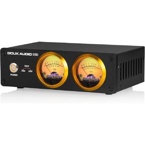 Douk Audio VU22 Dual Analog VU Meter Display DB Panel MIC+LINE Sound Level Meter (Black)