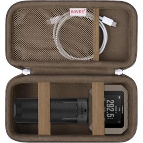 BOVKE Hard Storgae Case Fit for Garmin Xero C1 Pro Compact Chronograph for Range Shooting, Garmin Xero C1 Pro Chronograph Travel Bag with Mesh Pocket for Charging Cables Accessories, Brown