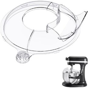 Pouring Shield for KitchenAid 6-7Qt Bowl Lift Stand Mixer (for Stainless Steel Bowls Only), Splash Guard Mixers Bowl Cover for Kitchen aid Accessories and Attachments (Clear)