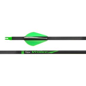 Victory Archery VForce 0.245" 250/300/350/400/500/600 Spine Standard Diameter Carbon Hunting Arrow Vane Fletched 6 Pack