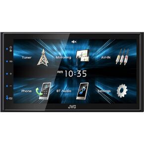 JVC KW-M150BT Bluetooth Car Stereo Receiver with USB Port – 6.75" Touchscreen Display - AM/FM Radio - MP3 Player Double DIN – 13-Band EQ (Black) (Renewed)