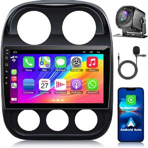 [4+64G] Android 13 Car Stereo for Jeep Compass Patriot 2010-2016 Support Wireless Carplay&Android Auto, 10.1 inch IPS Touchscreen Patriot Radio with GPS, WiFi, Bluetooth FM Radio