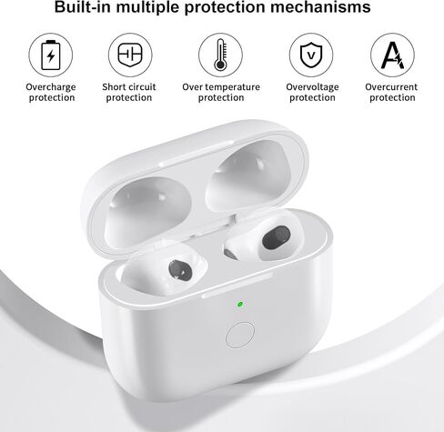 حالة الشحن اللاسلكية متوافقة مع Airpod 4 ، Air Pod 4th Generation Charger Presentive مع مزامنة الاقتران بلوتوث ، أبيض (إلى USB-C) in Kuwait