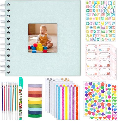 ألبوم صور قصاصات الأطفال ، ألبوم ، ألبوم صور DIY ، ورقة طباعة الكاميرا الفورية للأطفال مع إكسسوارات DIY (أبيض) in Kuwait