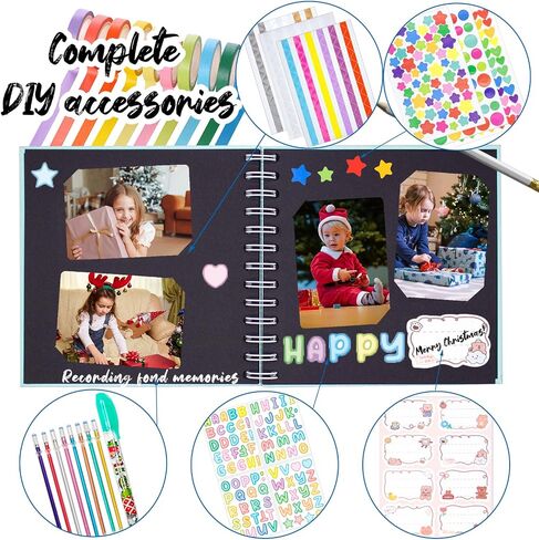 ألبوم صور قصاصات الأطفال ، ألبوم ، ألبوم صور DIY ، ورقة طباعة الكاميرا الفورية للأطفال مع إكسسوارات DIY (أبيض) in Kuwait