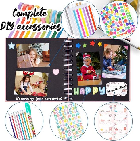 ألبوم صور قصاصات الأطفال ، ألبوم ، ألبوم صور DIY ، ورقة طباعة الكاميرا الفورية للأطفال مع إكسسوارات DIY (أبيض) in Kuwait