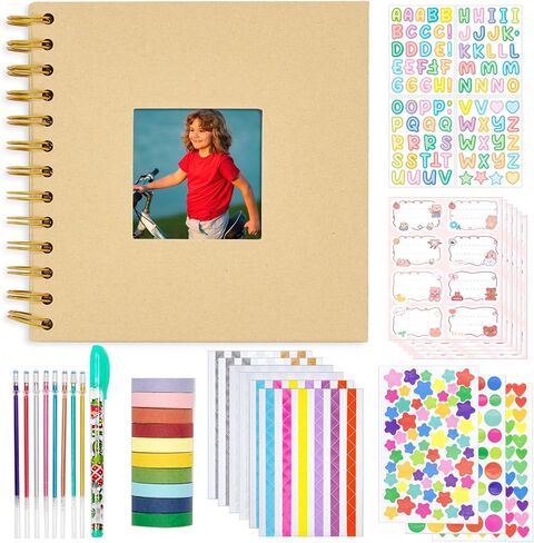 ألبوم صور قصاصات الأطفال ، ألبوم ، ألبوم صور DIY ، ورقة طباعة الكاميرا الفورية للأطفال مع إكسسوارات DIY (أبيض) in Kuwait