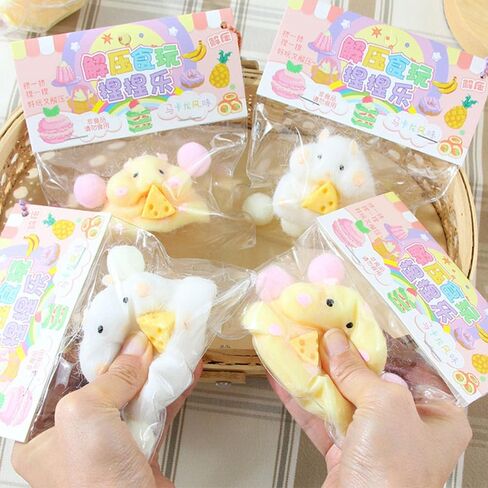 Taba Squishy Hamster, Soft Tactile Hamster Stress Relief Toys, Fidget Squezze Toys Hamster for Kids & Adult (White-A) in Saudi Arabia