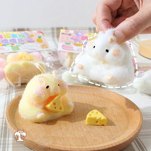 Taba Squishy Hamster, Soft Tactile Hamster Stress Relief Toys, Fidget Squezze Toys Hamster for Kids & Adult (White-A) in Saudi Arabia