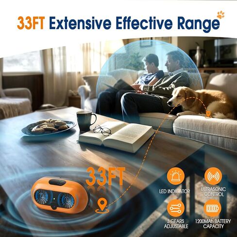 Anti Barking Device with Remote Control, Rechargeable Ultrasonic Dog Bark Deterrent with 3 Modes, Barking Box Barking Control Devices Indoor/Outdoor Safe for Dog & People in Saudi Arabia