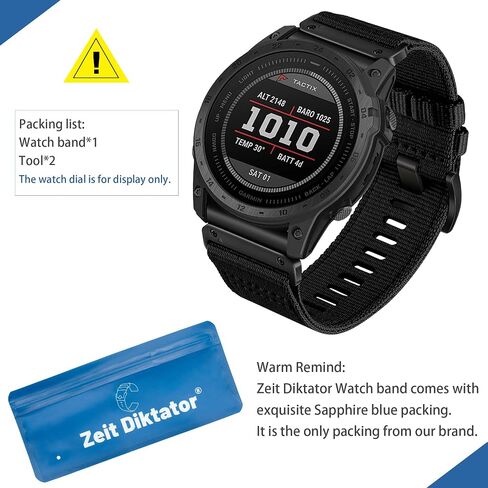 26 مم نطاقات ساعة Quickfit متوفرة مع Garmin Fenix ​​8-51mm Tactix 7 Pro/Fenix ​​7x Pro/7x/6x Pro/5x Pro/5x/Descent Mk2 Mk1 Tactix Delta/Enduro 2 3 Woven Nylon Watch for Mens in Kuwait