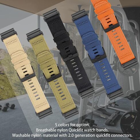 26 مم نطاقات ساعة Quickfit متوفرة مع Garmin Fenix ​​8-51mm Tactix 7 Pro/Fenix ​​7x Pro/7x/6x Pro/5x Pro/5x/Descent Mk2 Mk1 Tactix Delta/Enduro 2 3 Woven Nylon Watch for Mens in Kuwait