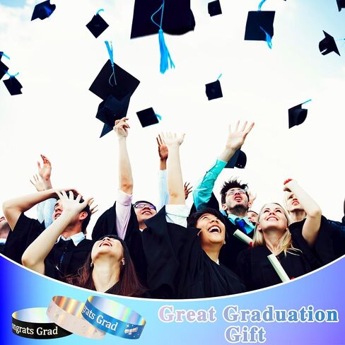 500 Pcs Class of 2025 Wristbands Congrats Grad Plastic Wristband Waterproof Graduation Bracelets Bulk Graduation Class Gifts for Teacher Student Graduation (Black, White) in Saudi Arabia