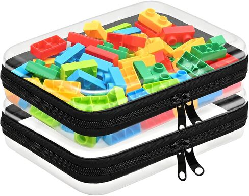 2 PCS Clear Zippered Hard Pouch, Durable, Waterproof Storage Case for Cosmetics, Jewelry, Toys, and Office Supplies, Hard Shell Zipper Case for Home, Travel, and Outdoor Use (7.1"x4.4"x2.5", 2 Count) in Saudi Arabia