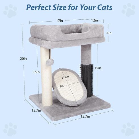 Cute Small Cat Tree,Tall Cat Tree with Condo for Cats,Cat Tree Tower with Sisal-Covered Scratching Post,Cat Play House and Cozy Perch for Cats Playing and Relaxing in Kuwait