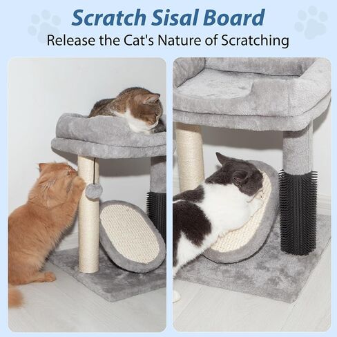 Cute Small Cat Tree,Tall Cat Tree with Condo for Cats,Cat Tree Tower with Sisal-Covered Scratching Post,Cat Play House and Cozy Perch for Cats Playing and Relaxing in Kuwait