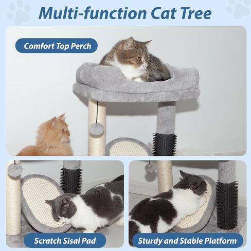 Cute Small Cat Tree,Tall Cat Tree with Condo for Cats,Cat Tree Tower with Sisal-Covered Scratching Post,Cat Play House and Cozy Perch for Cats Playing and Relaxing in Kuwait
