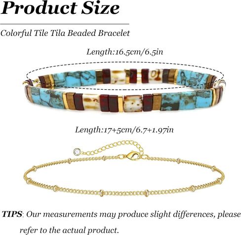 Tila Tile Beaded Bracelet for Women Boho Bracelets Jewelry Gifts Stackable Stretch Bracelets Gold Bracelet Stack Cute Jewelry Stocking Stuffers for Women in Saudi Arabia