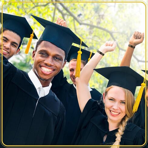 50 Pcs Class of 2025 Wristbands Graduation Bracelets 2025 Prom Silicone Grad Wristbands Celebrating Rubber Bracelets Graduation Gift for Even Party Favors Supply(Black) in Kuwait