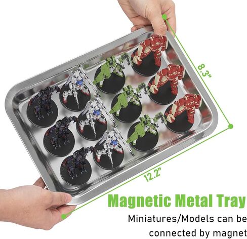 Miniature Storage Case for Collectibles Miniatures, Wooden Display Cases with 6 Trays, Miniature Display Case Miniatures Transport Case (Black) in Kuwait