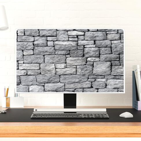 Baocicco Gray Vintage Wall Monitor Dust Cover 22, 23, 24, 25 Inch Anti-Static Dustproof Protective Full Body Cover for Computer Screen Sleeve Compatible with iMac 24,22-25 PC,Desktop and TV in Saudi Arabia