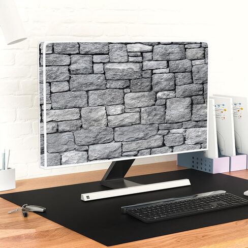 Baocicco Gray Vintage Wall Monitor Dust Cover 22, 23, 24, 25 Inch Anti-Static Dustproof Protective Full Body Cover for Computer Screen Sleeve Compatible with iMac 24,22-25 PC,Desktop and TV in Saudi Arabia