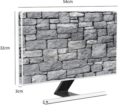 Baocicco Gray Vintage Wall Monitor Dust Cover 22, 23, 24, 25 Inch Anti-Static Dustproof Protective Full Body Cover for Computer Screen Sleeve Compatible with iMac 24,22-25 PC,Desktop and TV in Saudi Arabia