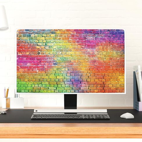 Baocicco Gray Vintage Wall Monitor Dust Cover 22, 23, 24, 25 Inch Anti-Static Dustproof Protective Full Body Cover for Computer Screen Sleeve Compatible with iMac 24,22-25 PC,Desktop and TV in Saudi Arabia