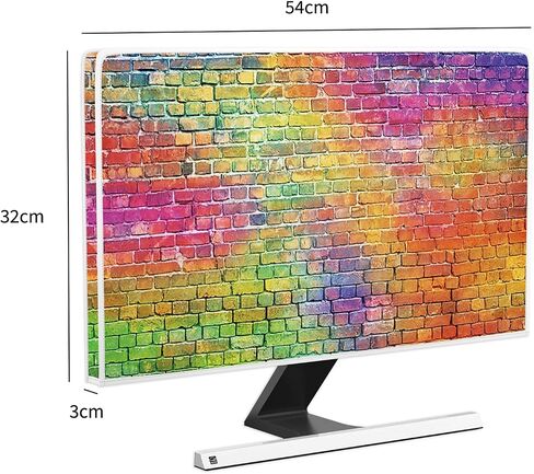 Baocicco Gray Vintage Wall Monitor Dust Cover 22, 23, 24, 25 Inch Anti-Static Dustproof Protective Full Body Cover for Computer Screen Sleeve Compatible with iMac 24,22-25 PC,Desktop and TV in Saudi Arabia