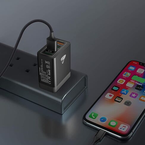 USB C Fast Charger Block, 40W 4-Port USBC Wall Charger Plug, 2Pack Type C Charger Fast Charging Blocks PD Power Adapter+QC USB Multiport Brick for iPhone 17/16/15/14/13/12 11/Pro Max, iPad, Samsung in Kuwait