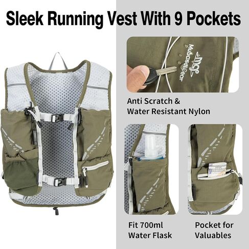 Lightweight Running Vest for Women and Men Hydration Backpack Pack with 1.5L Water Bladder Bag Running Gear Accessories for Hiking Trail Cycling Marathon in Kuwait