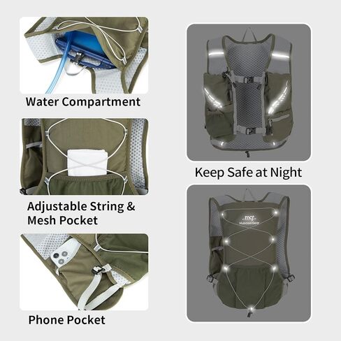 Lightweight Running Vest for Women and Men Hydration Backpack Pack with 1.5L Water Bladder Bag Running Gear Accessories for Hiking Trail Cycling Marathon in Kuwait