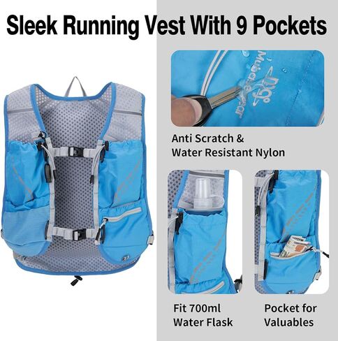 Lightweight Running Vest for Women and Men Hydration Backpack Pack with 1.5L Water Bladder Bag Running Gear Accessories for Hiking Trail Cycling Marathon in Kuwait