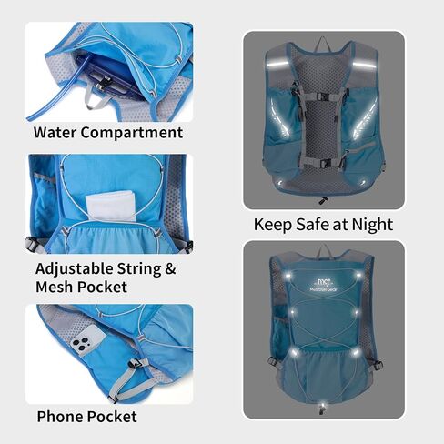 Lightweight Running Vest for Women and Men Hydration Backpack Pack with 1.5L Water Bladder Bag Running Gear Accessories for Hiking Trail Cycling Marathon in Kuwait