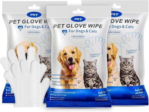 Pet Glove Wipes for Dogs & Cats，Dog Wipes Cleaning Deodorizing，Very Suitable for Outdoor Activities and Inconvenient Bathing During Travel，Safe and Non Irritating in Saudi Arabia