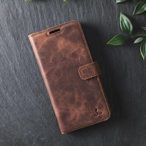 Snakehive Leather Wallet for Samsung Galaxy S25 - Real Leather Wallet Phone Case - Genuine Leather with Viewing Stand and 3 Card Holder - Flip Folio Cover with Card Slot (Brown) in Saudi Arabia