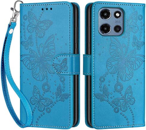 for Motorola Moto G 5G 2025 Wallet case，Flip Folio Cover with Stand Feature for Women Men，PU Leather Phone Case Fit for Motorola Moto G 5G 2025 [Blue-Butterfly] in Saudi Arabia
