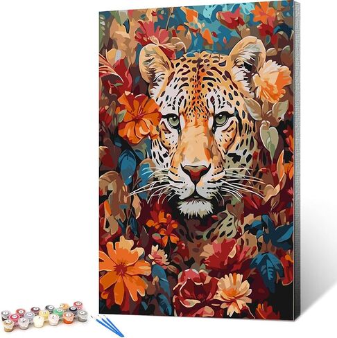 4 Pack Animals Paint by Number for Kids with Wooden Frame-Paint by Numbers for Kids Animal Ages 4-8-12,Easy Elephant Cow Penguin Giraffe DIY Acrylic Oil Painting Kits for Home Wall Decor(8X8inch) in Saudi Arabia