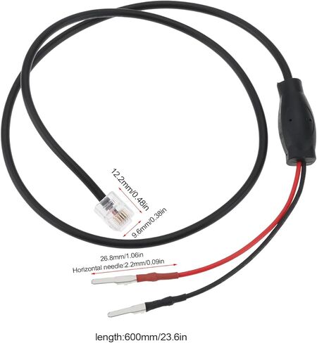 1pc RJ11 Rearview Mirror Plug Cord Radar Detector Power Cable 60cm Compatible with Escort Compatible with Valentine One Compatible with Uniden RJ11 Radar Detector(Middle Pin) in Kuwait