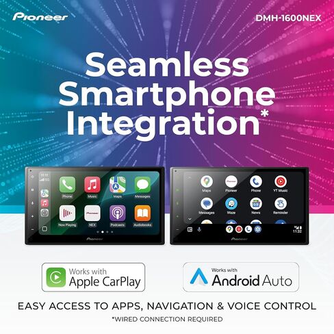 Pioneer DMH-2000NEX 6.8 بوصة مستقبل وسائط رقمية مزدوج Din، Apple CarPlay سلكي وAndroid Auto، بلوتوث، كاميرا احتياطية متوافقة، شاشة تعمل باللمس، ملاحة بلمسة واحدة in Kuwait