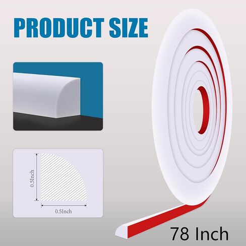 Flexible Quarter Round Molding 118 Inch Peel and Stick Quarter Round Trim Bendable Molding Trim for Floor，Bathtub，Countertops（White） in Saudi Arabia