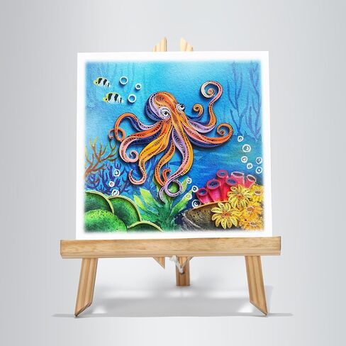 Colorful Under The Sea Animal, Greeting Card, Water Color Quilling Card, Art Card for Get Well Soon, Birthday, Thank You, Thinking Of You, Mother Day, Father Day, Boss Day (Octopus) in Saudi Arabia