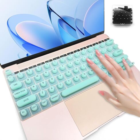 Keyboard Film for Nail Art | Full-Size Laptop Keyboard Cover Used for MacBook, Silicone Raised Keyboard Protective Cover for Nail Art, Long Nails Keyboard Cover for Typing and Gaming (Heart, Green) in Saudi Arabia